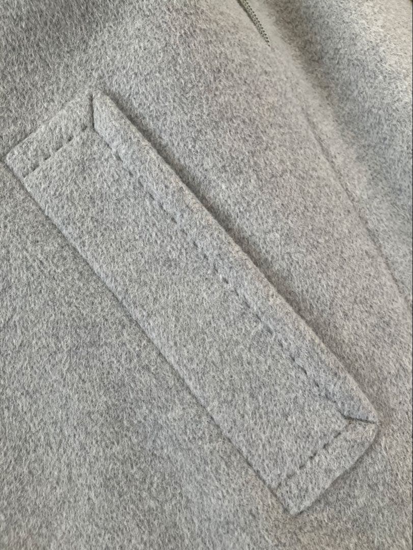 23区 グレー アンゴラ ウール コート ブルーフォックス ファー付き