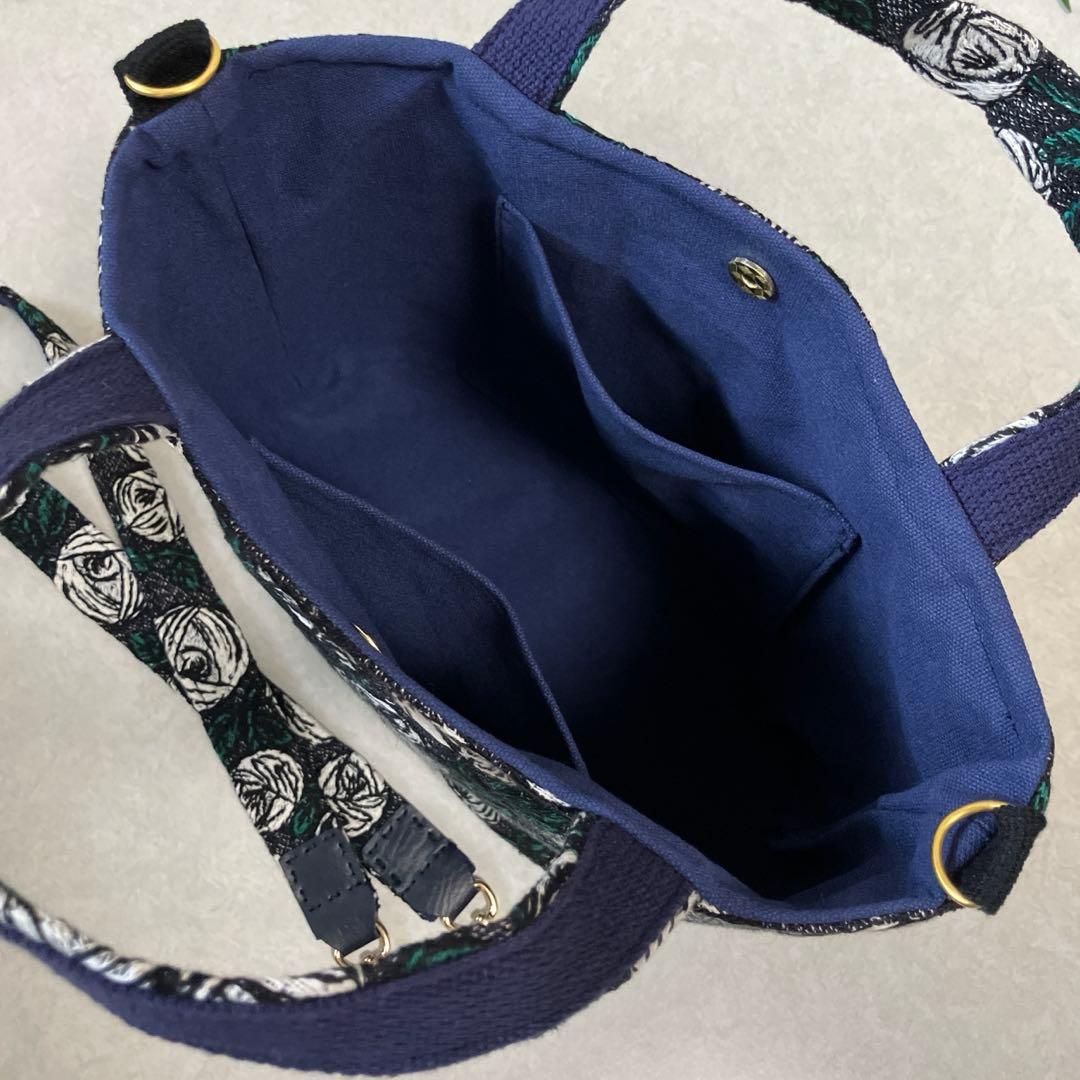 minä perhonen ⚮̈ rosy (ネイビー)2wayトートバッグ