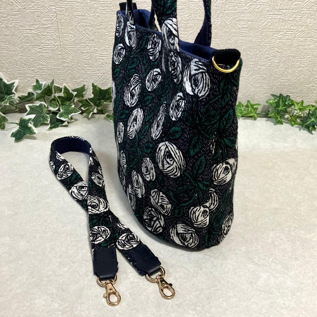 minä perhonen ⚮̈ rosy (ネイビー)2wayトートバッグ