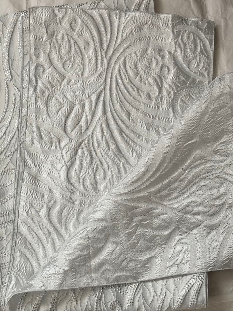 KIYO　大人兵児帯【水紋】　【スノーホワイトプラチナシルバー】のセット