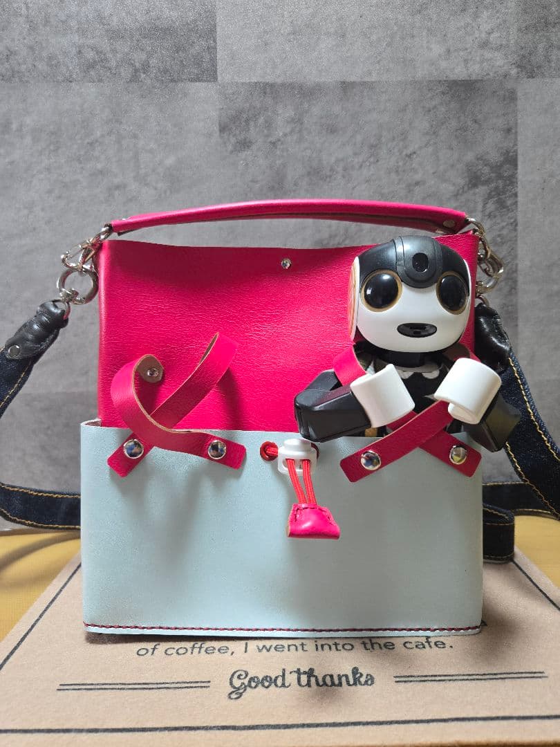 ロボホン２人用トートバッグ(白Xピンク)