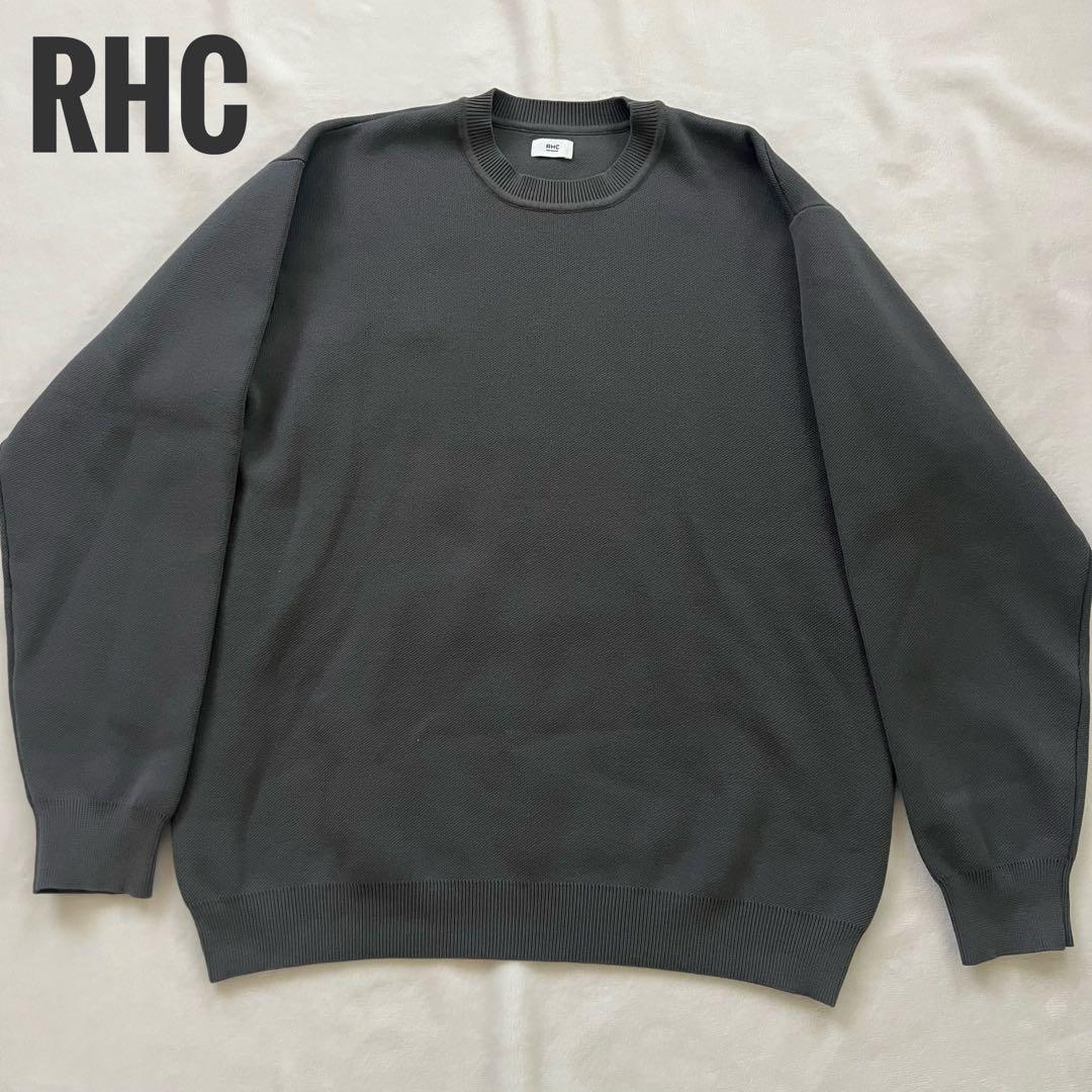 RHC ロンハーマン クルーネック スウェット ニット L チャコールグレー