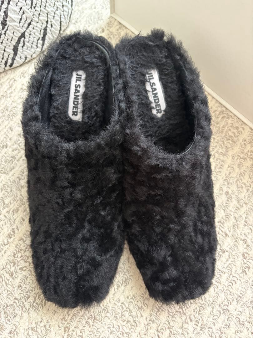 【35XXXV】JIL SANDER ボアミュール　size38ブラック