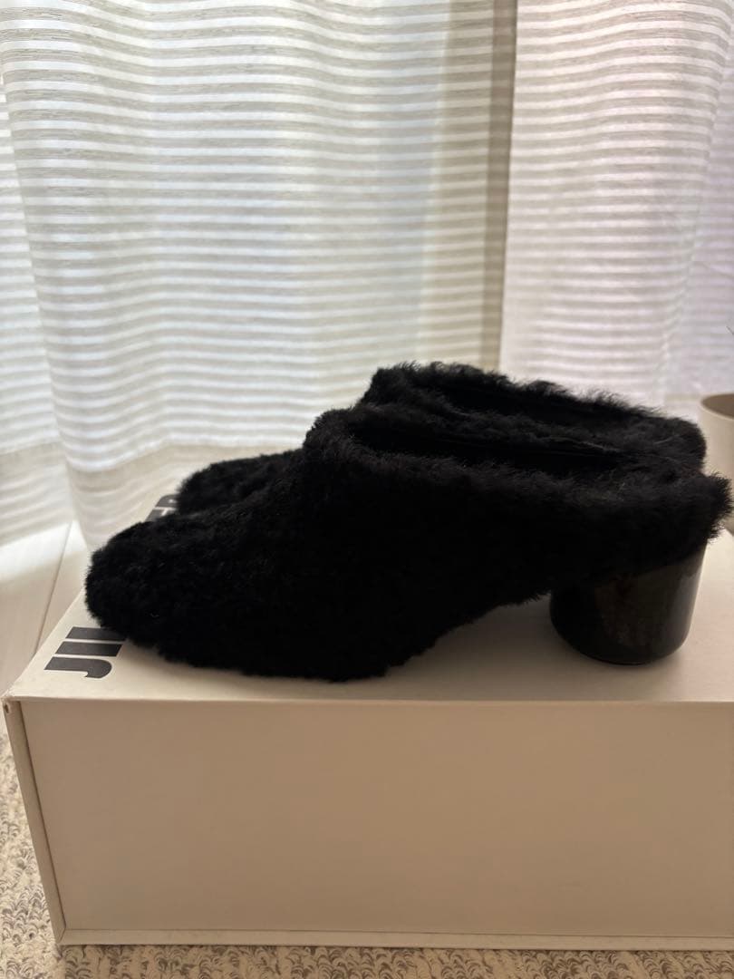 【35XXXV】JIL SANDER ボアミュール　size38ブラック
