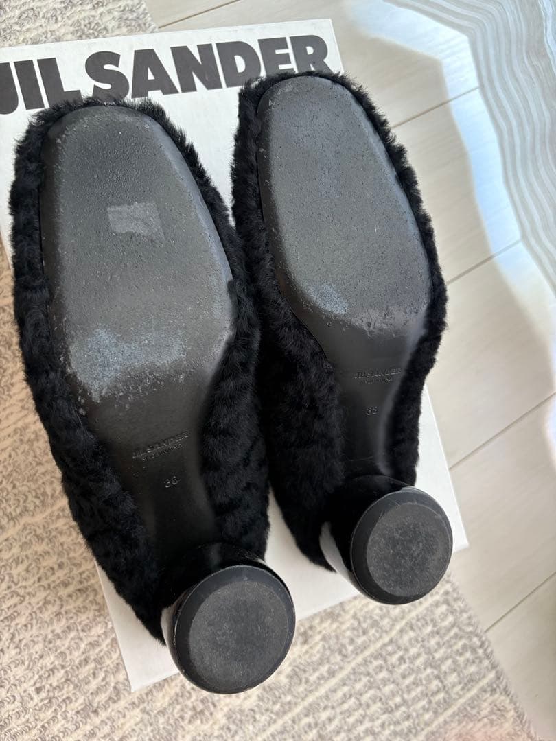 【35XXXV】JIL SANDER ボアミュール　size38ブラック