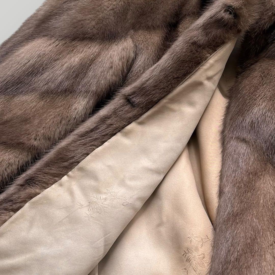 本毛皮☆デミバフミンク MINK ファーコート なめし柔らか◎ 毛艶◎ 11号