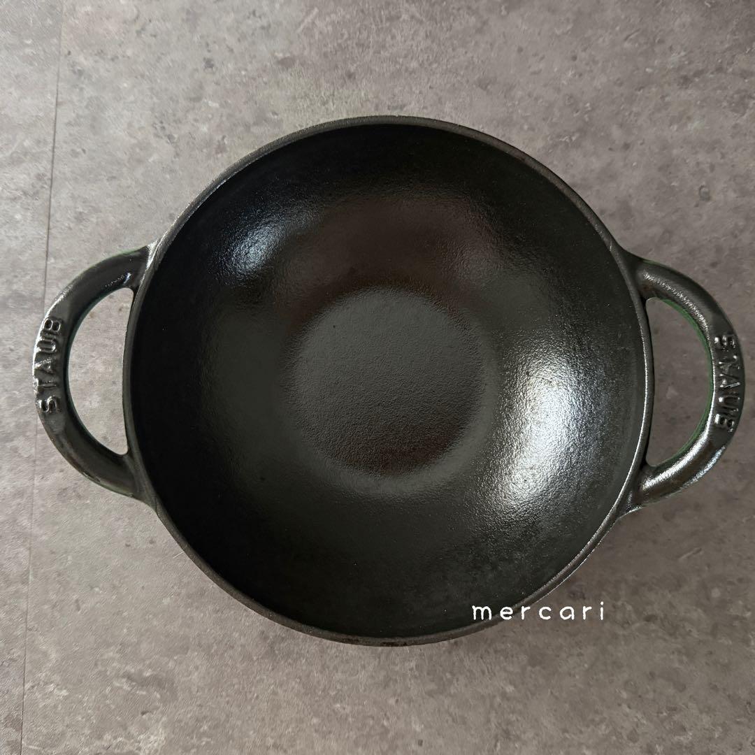 【未登録シリアルナンバーあり】ストウブ　Sベビーウォック　16cmバジルグリーン