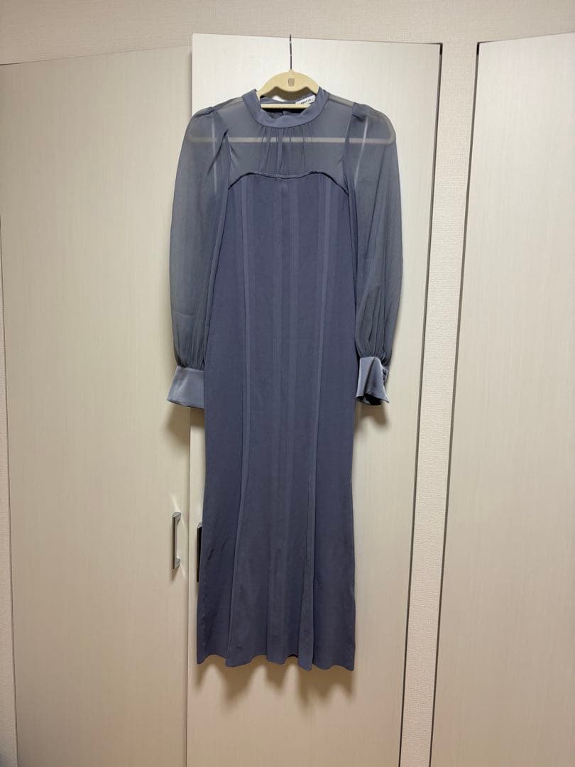 FRAY I.D シアーパフスリーブニットコンビワンピース