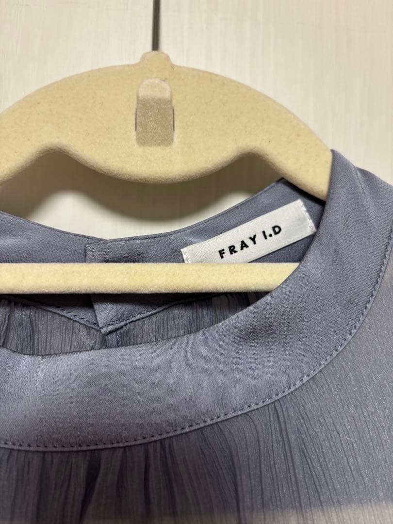 FRAY I.D シアーパフスリーブニットコンビワンピース