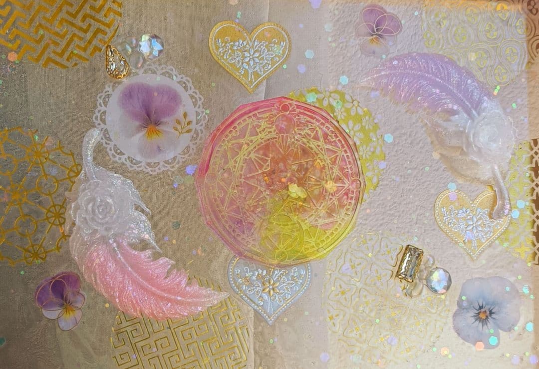 みー♡7047　開運絵画　❀魔法陣オルゴナイト絵画❀