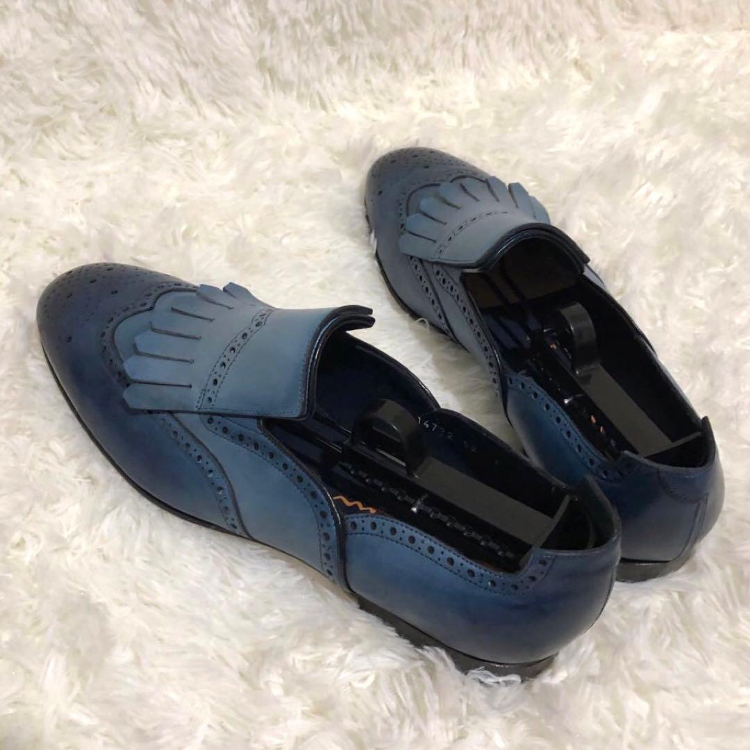 未使用✨サントーニ　ウィングチップシューズ メダリオン キルトタン　8 1/2