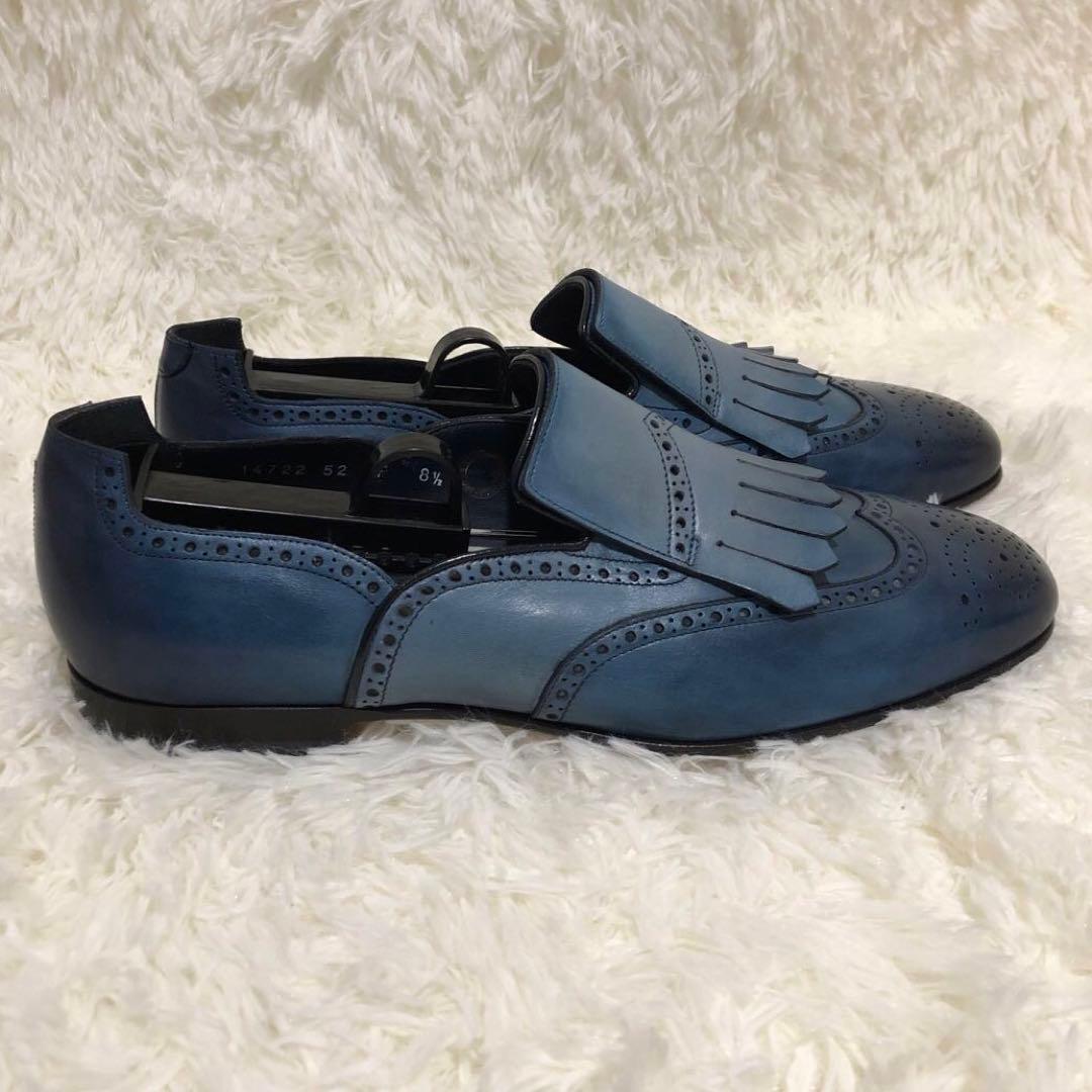 未使用✨サントーニ　ウィングチップシューズ メダリオン キルトタン　8 1/2