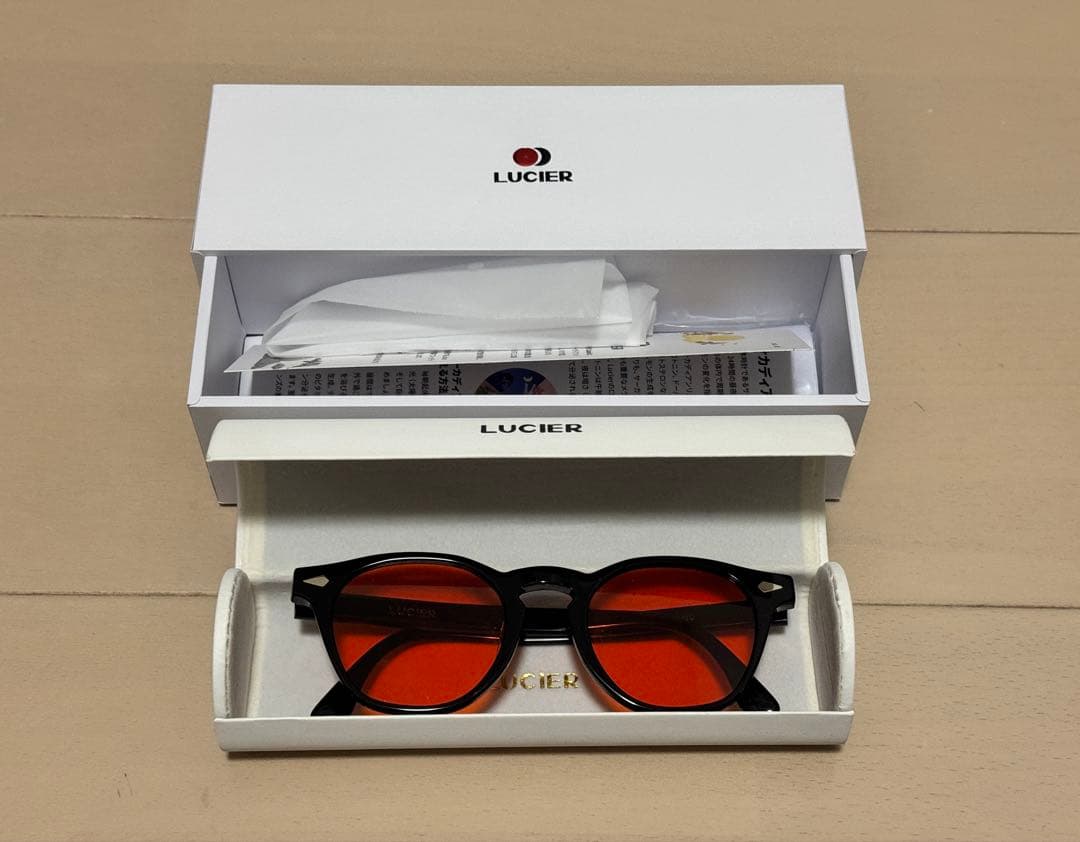LUCIER ナイトサングラス 黒/オレンジ