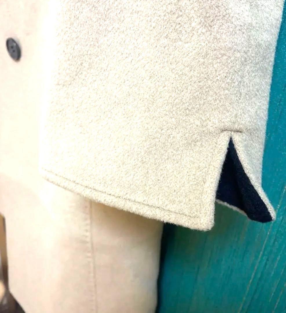 キヨコタカセ　アンゴラ60%ウール40% 美品コート　ファー付き　　9号