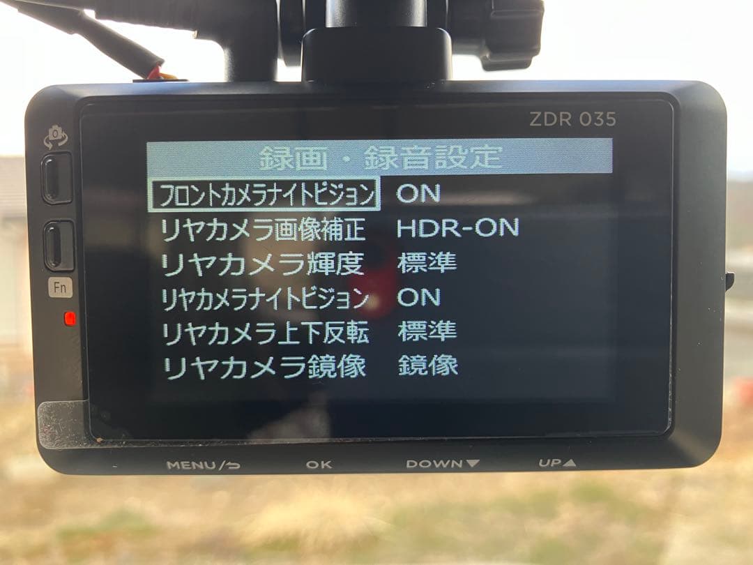 コムテック ZDR-035 前後2カメラ ドライブレコーダー 作動OK！