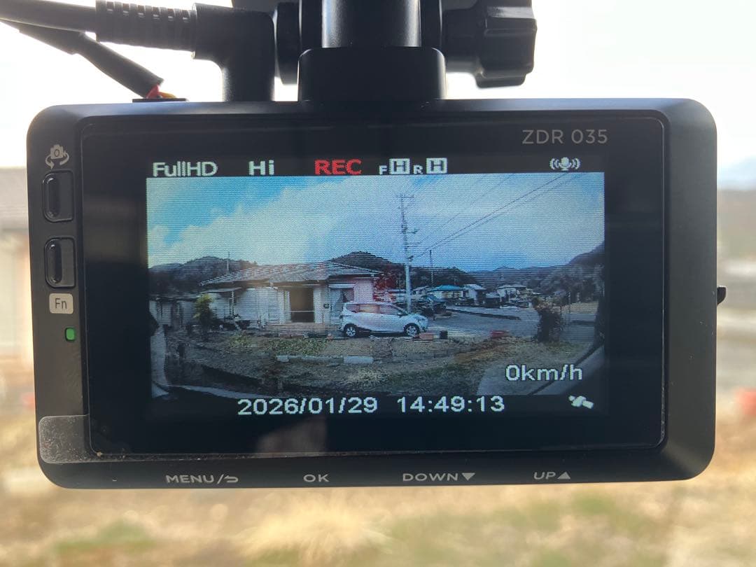 コムテック ZDR-035 前後2カメラ ドライブレコーダー 作動OK！