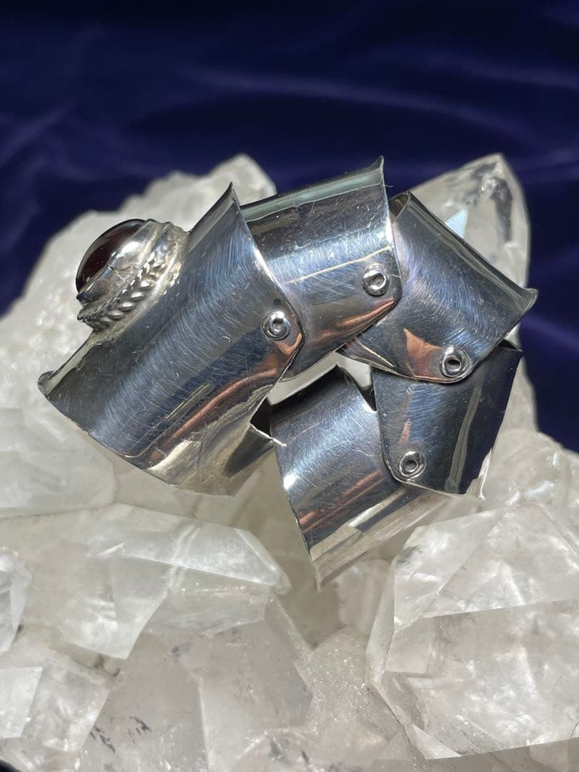 シルバー925 アーマーリング ガーネット付き刻印あり#15