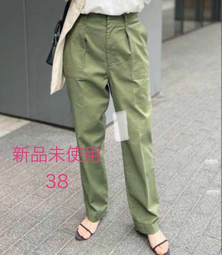 【新品タグ付】スピック&スパン　バックサテンイージーカーゴパンツ　38 ベイカー