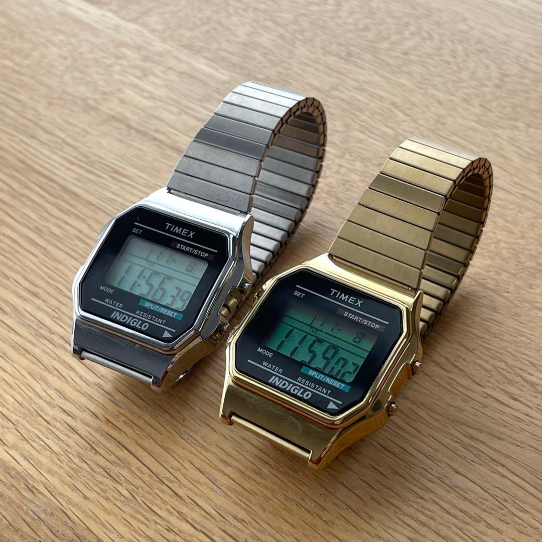 【美品】値下げ中即納 timex シルバー 腕時計 supremeベースモデル