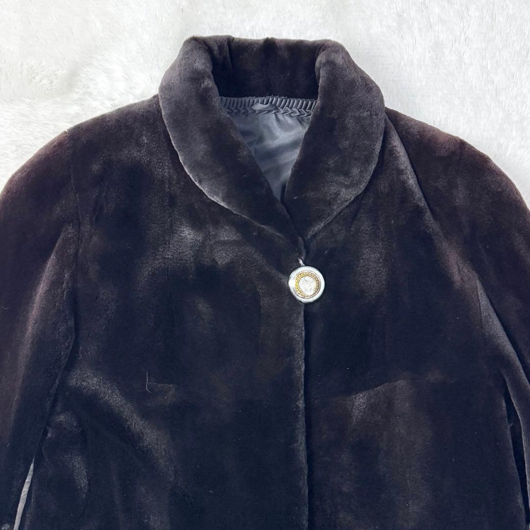 【極良品】サガミンク　SAGA MINK 毛皮コート　銀タグ　F ブラウン