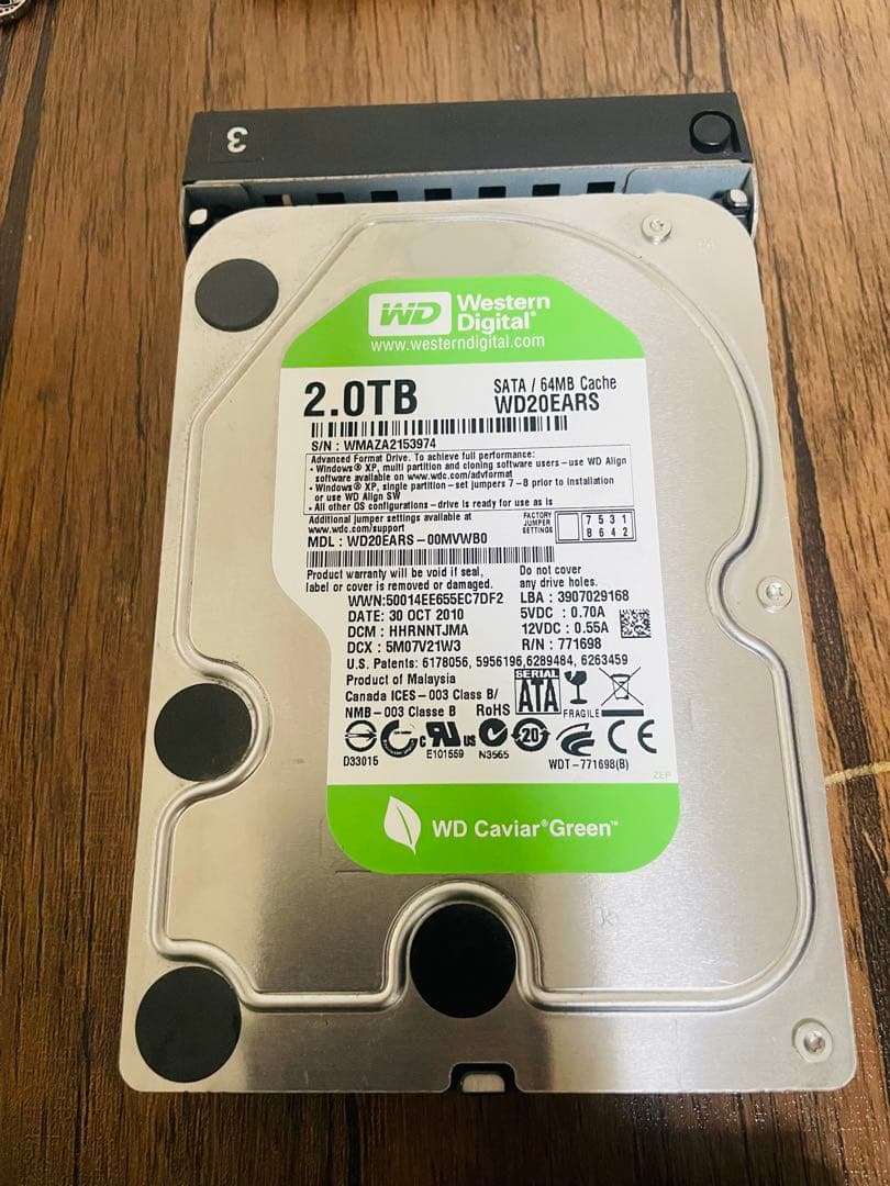 Western Digital2.0TBWD20EZRXとWD20EARSまとめ