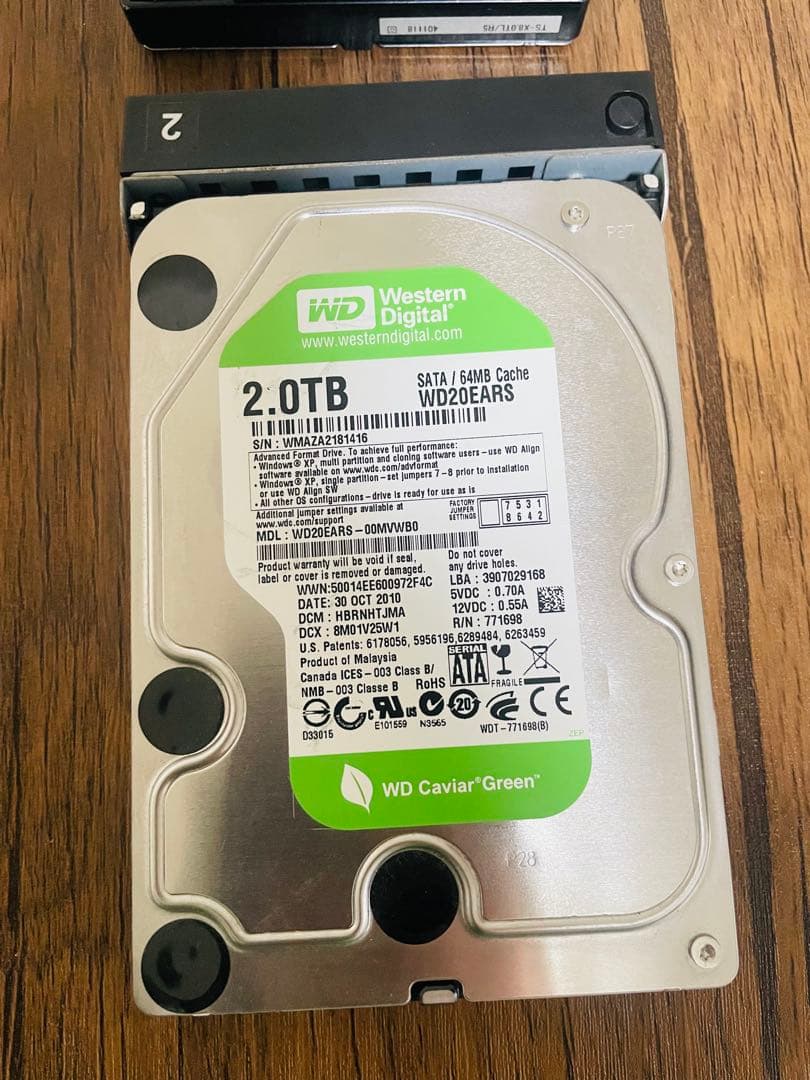 Western Digital2.0TBWD20EZRXとWD20EARSまとめ
