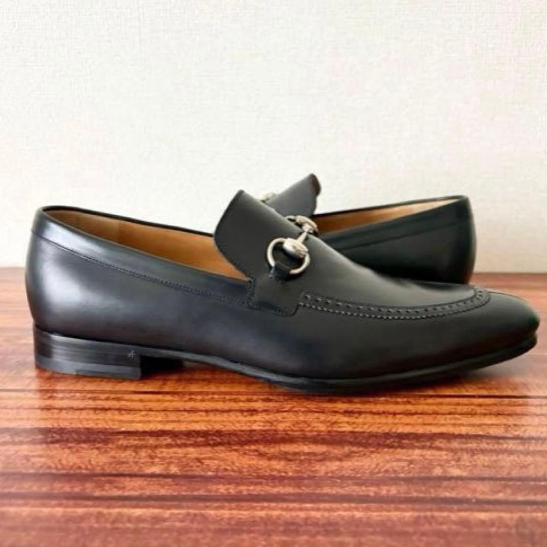 GUCCI グッチ ホースビットローファー 25.5cm メンズ ブラック 靴