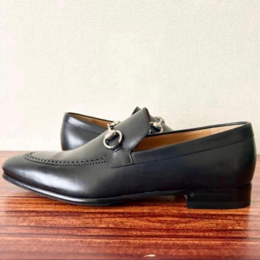 GUCCI グッチ ホースビットローファー 25.5cm メンズ ブラック 靴