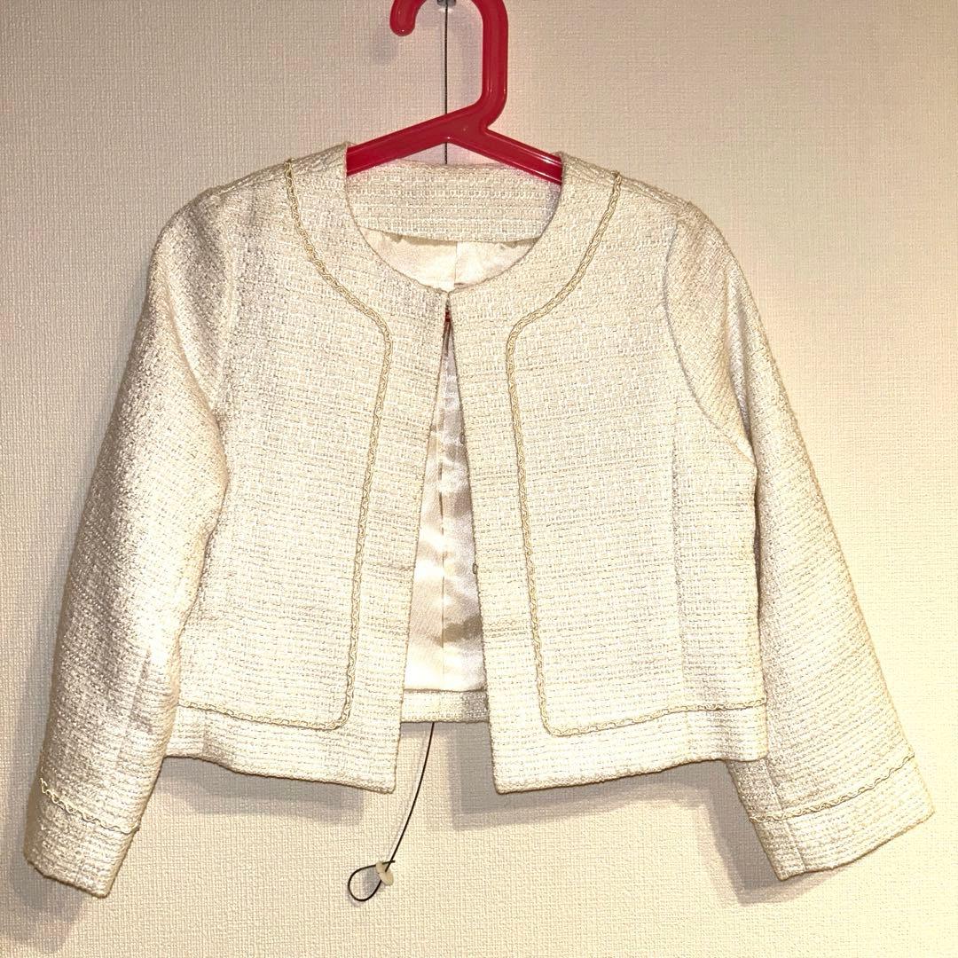 入学式 コムサエンジェル ワンピース120 ボレロ110 ツイード フォーマル