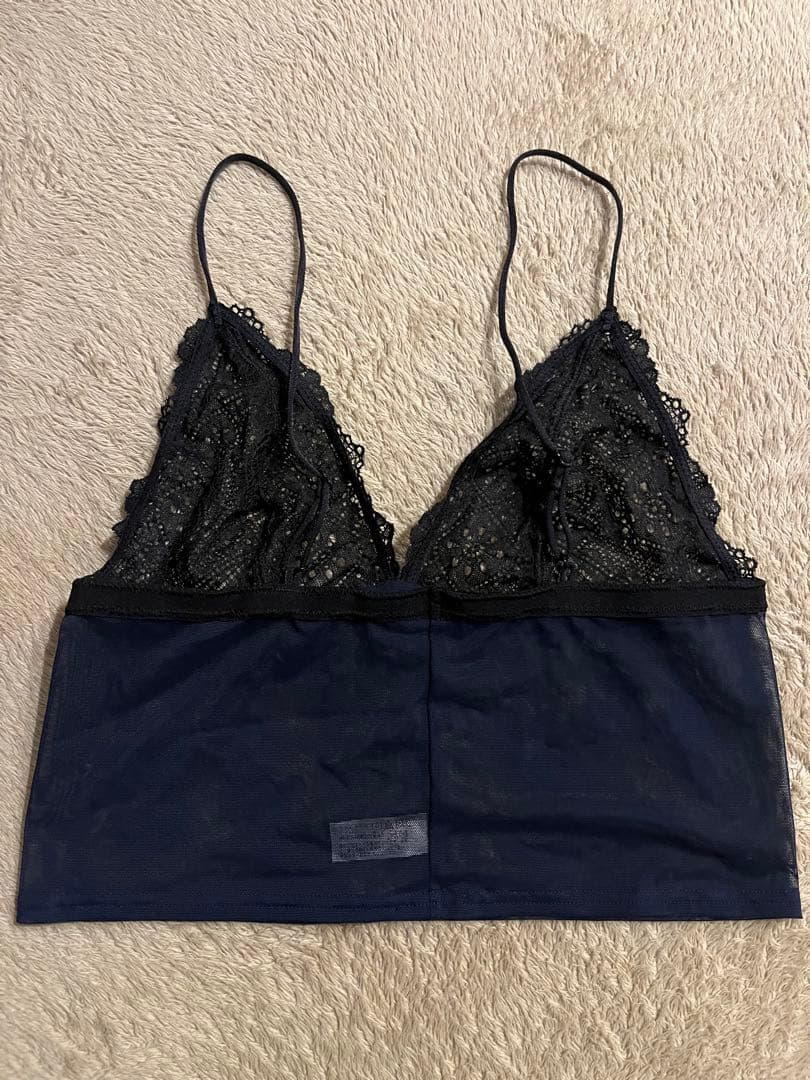 overneath レース付きキャミソール ML 黒