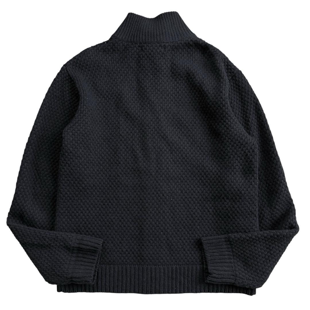 【美品】フレッドペリー ドライバーズニット ジップ ブラック 大きめ メンズS