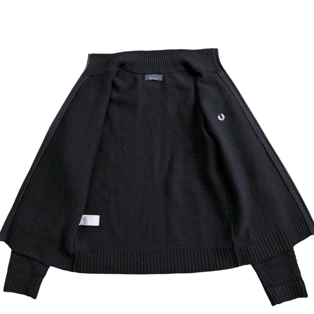 【美品】フレッドペリー ドライバーズニット ジップ ブラック 大きめ メンズS