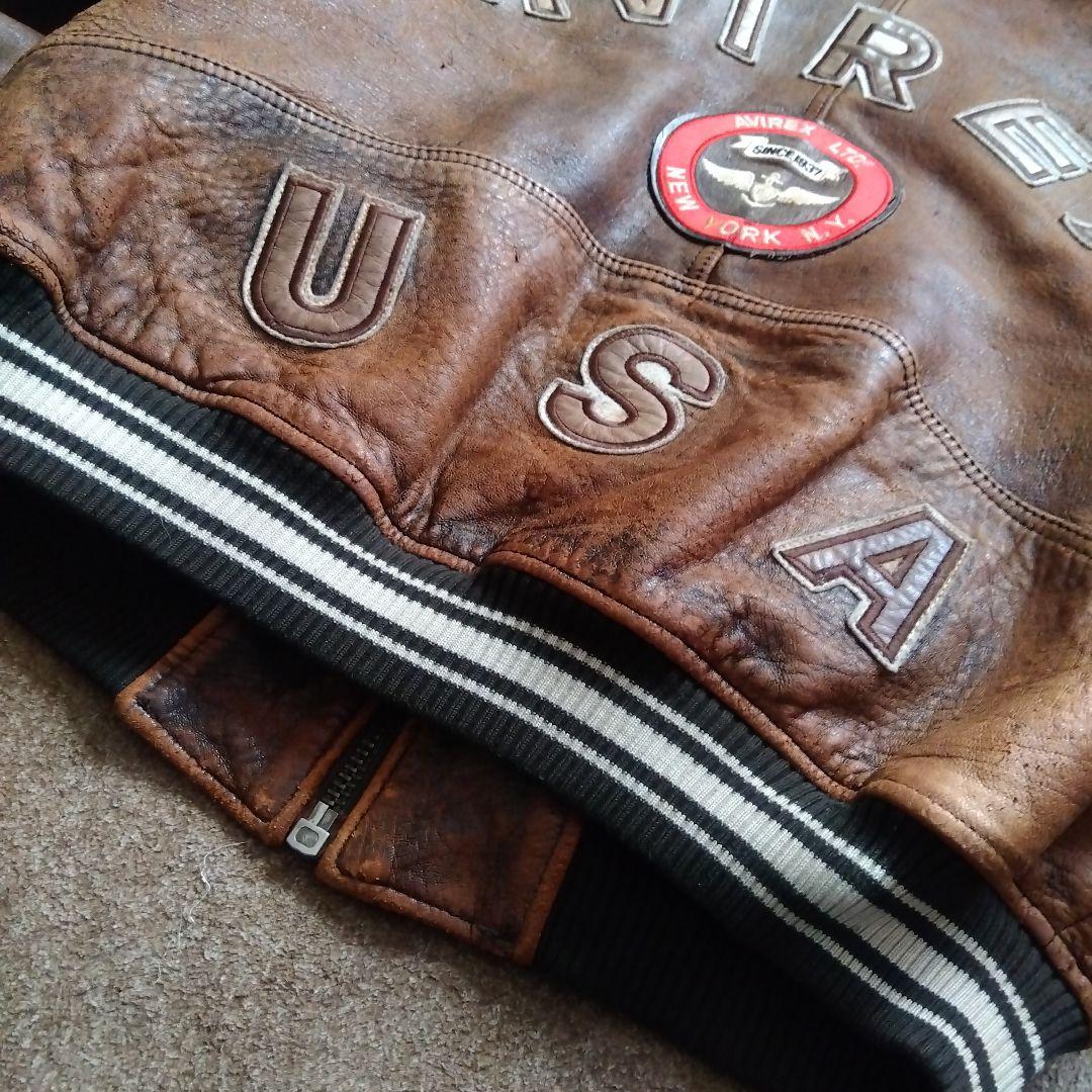 Sサイズ 90's AVIREX アヴィレックス レザー ジャケット 革ジャン