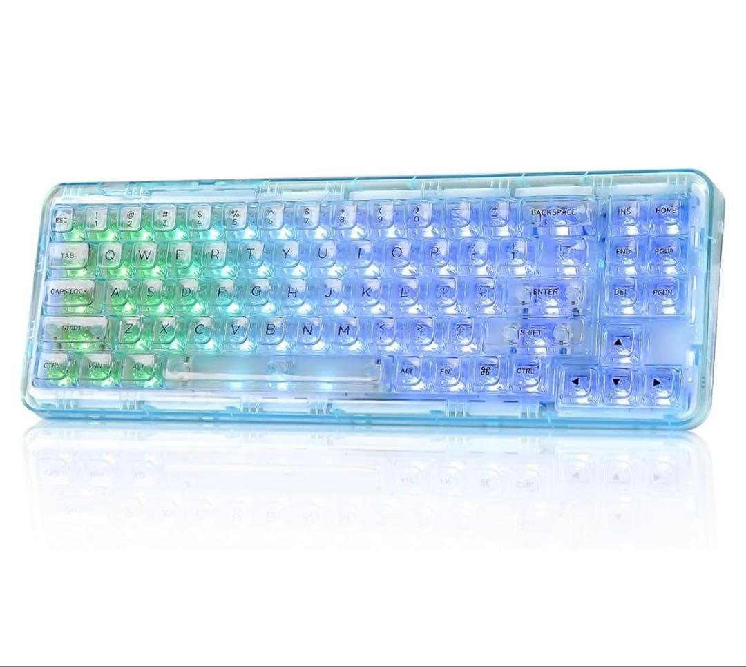 12638 YUNZII X71 メカニカルゲーミングキーボード　ライトブルー