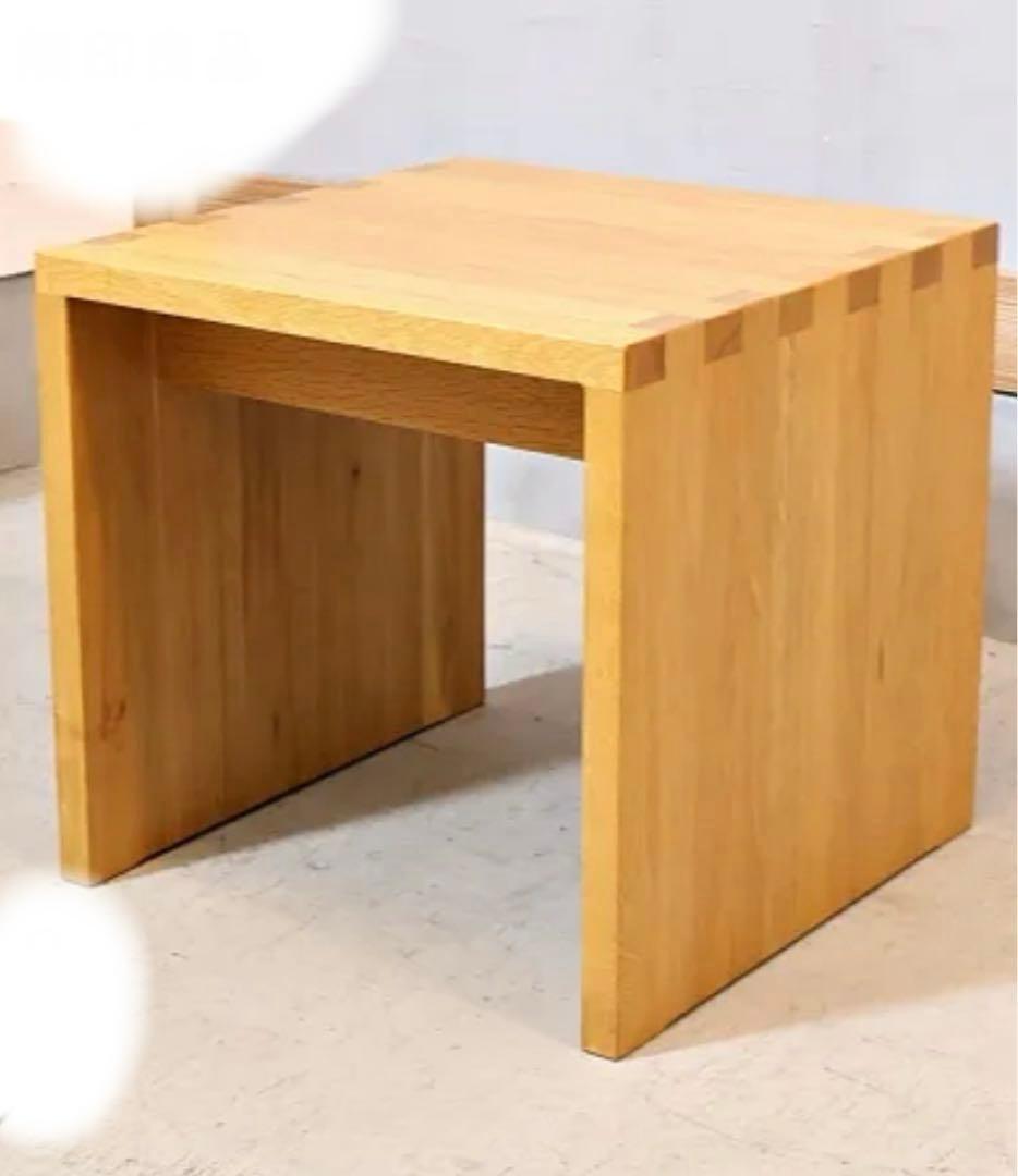 廃盤品 希少 無印良品 天然木 オーク材スツール ベンチ コの字 テーブルにも