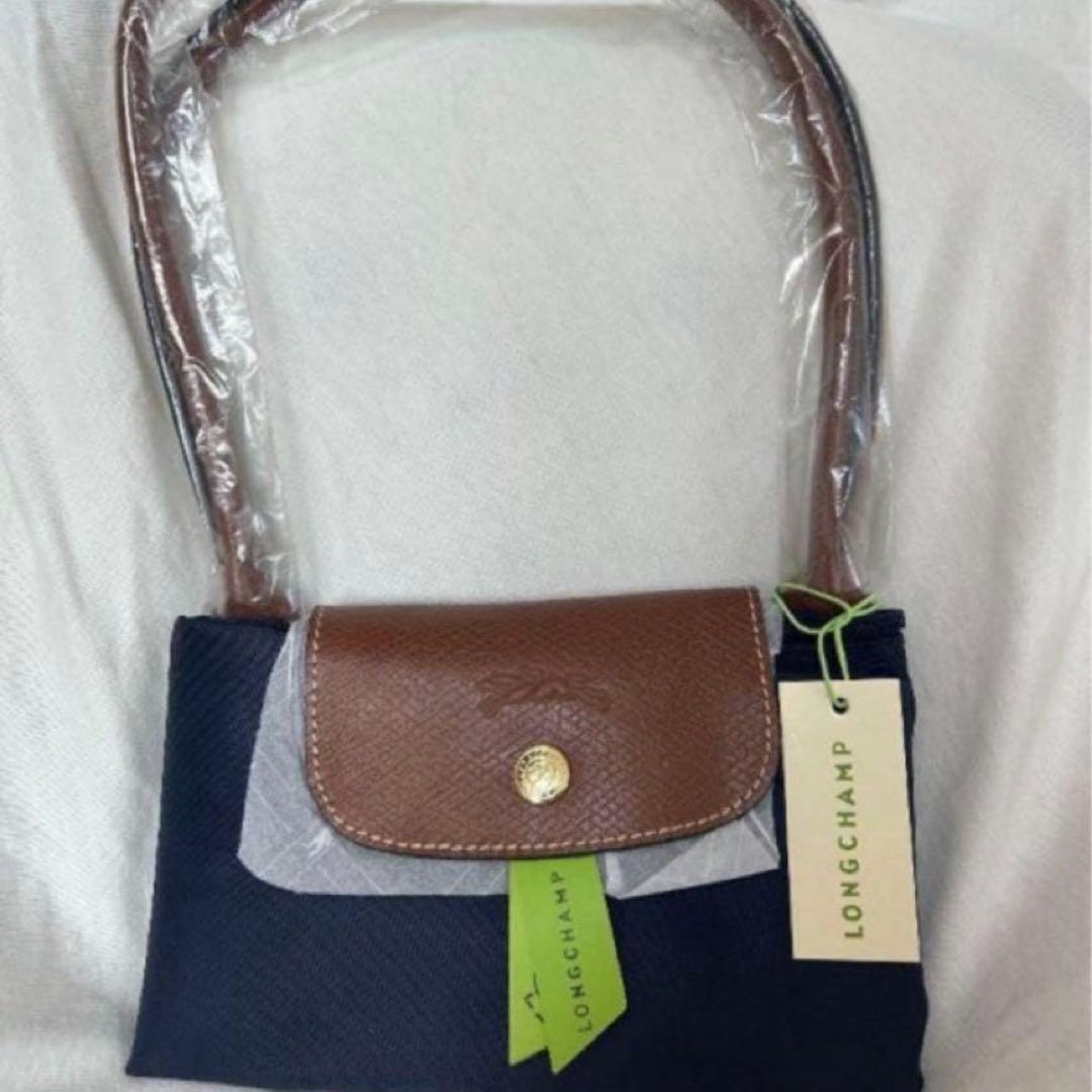 超人気 ロンシャン LONGCHAMP 折り畳みトートバッグ 大容量 ネイビーL