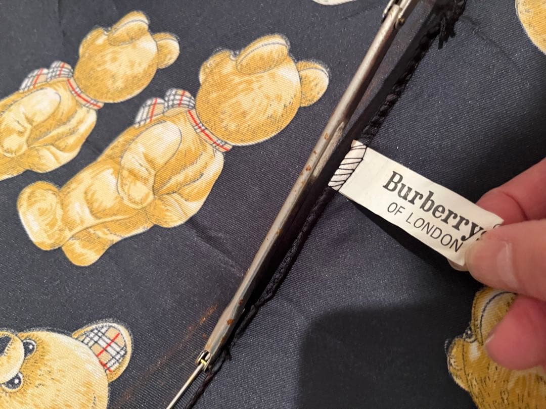 Burberrys クマ柄 折りたたみ傘 ブラック