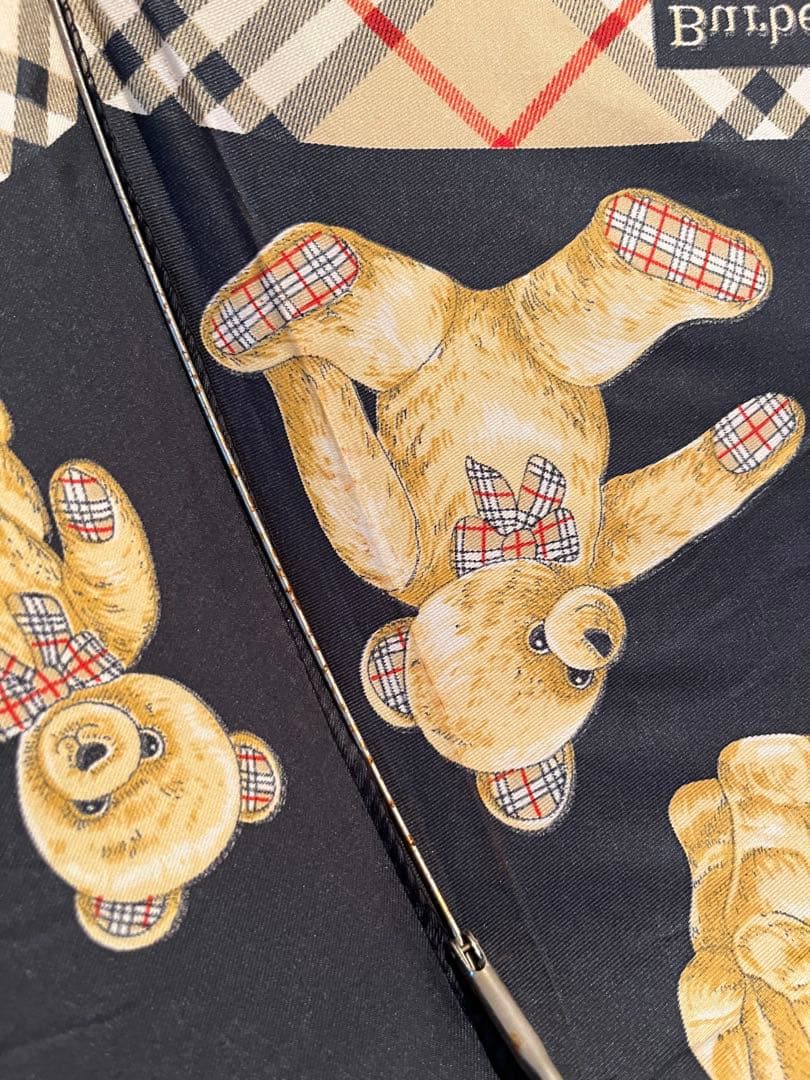 Burberrys クマ柄 折りたたみ傘 ブラック