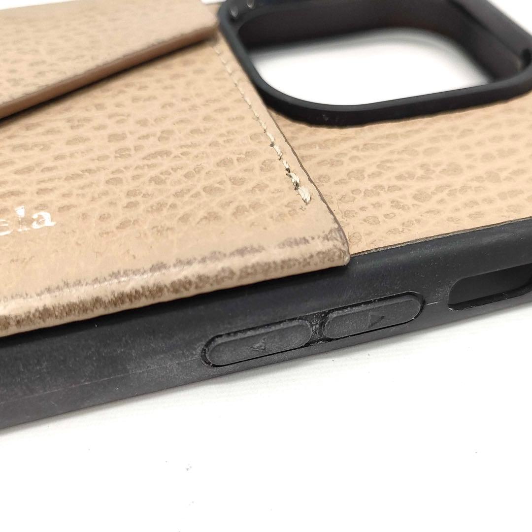 メゾンマルジェラ iPhoneケース 14 Pro対応 チェーンストラップ付き