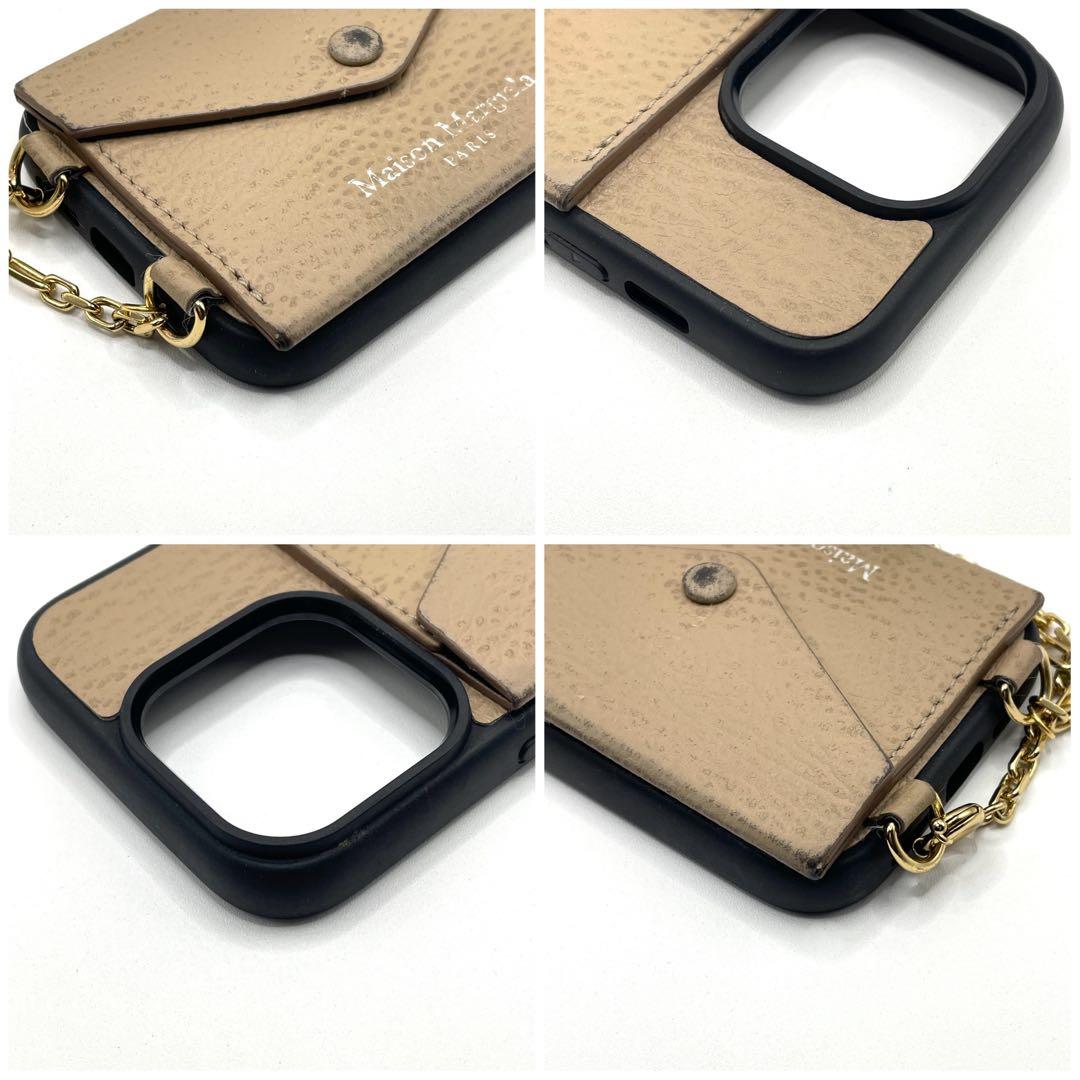 メゾンマルジェラ iPhoneケース 14 Pro対応 チェーンストラップ付き