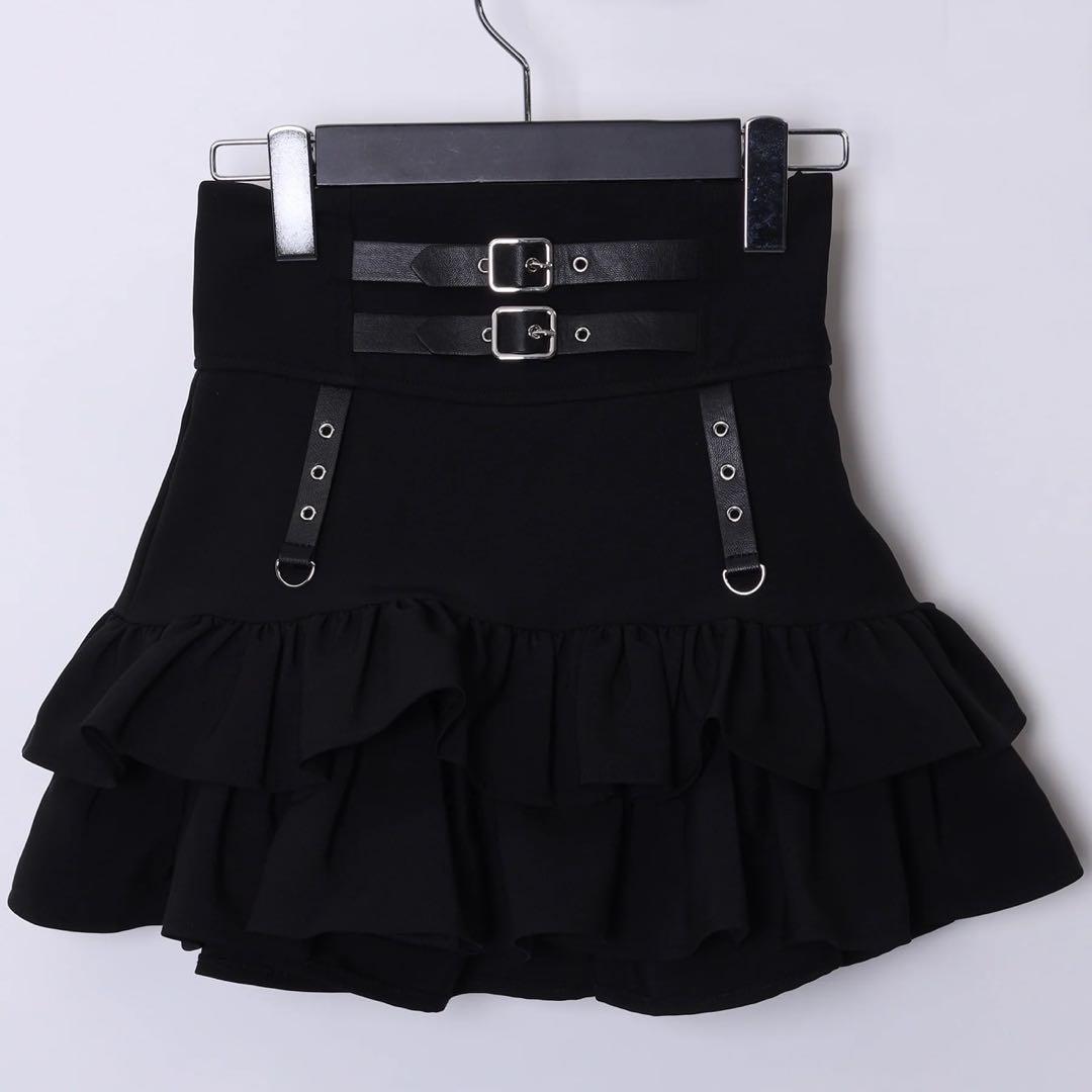 Amilige コルセット風フリルスカート size-M