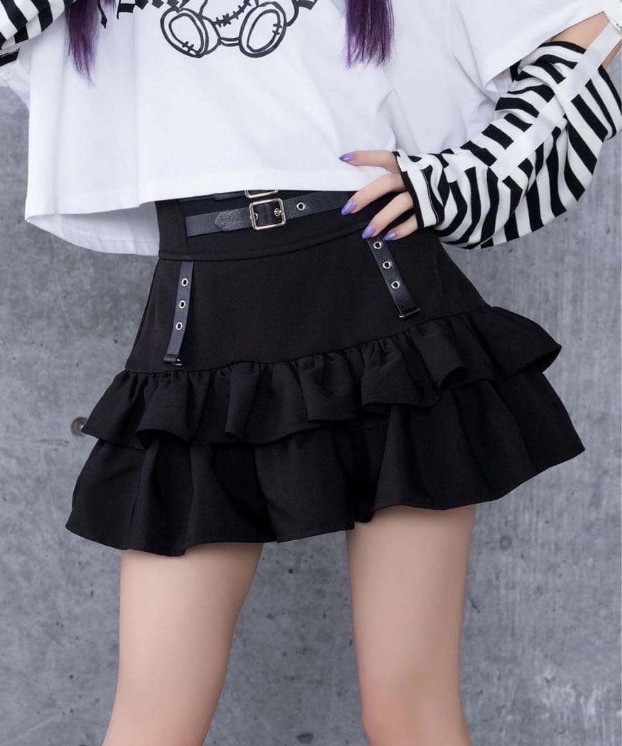 Amilige コルセット風フリルスカート size-M