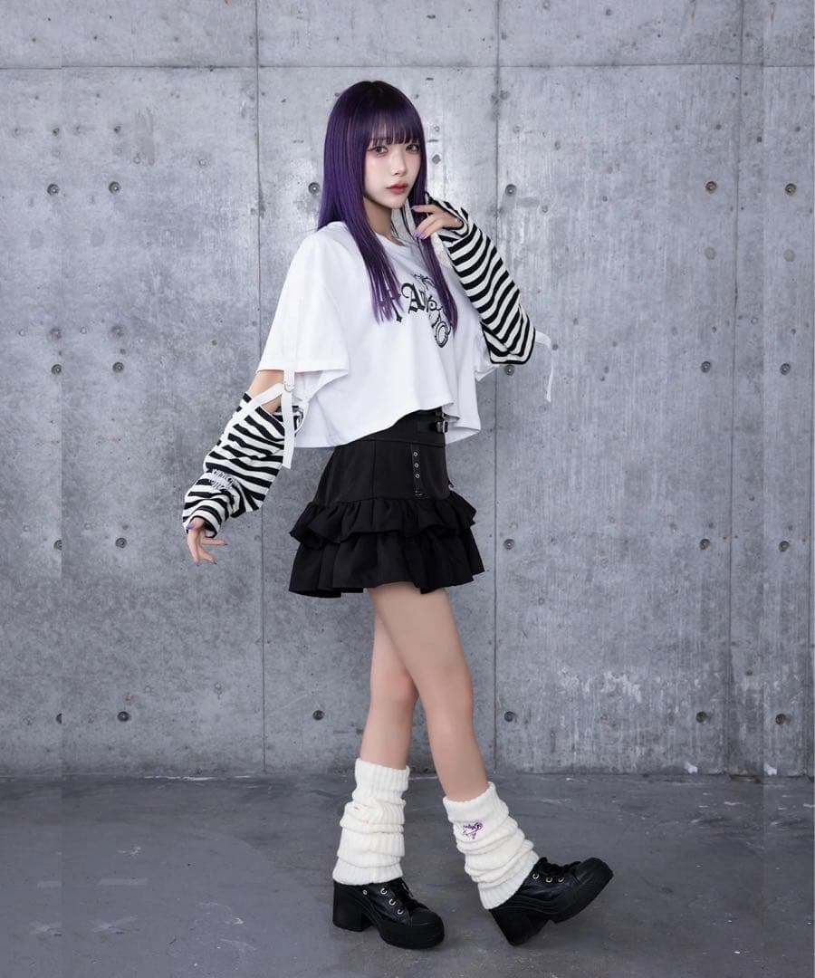 Amilige コルセット風フリルスカート size-M