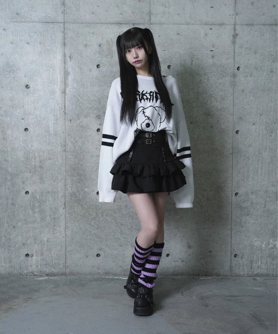 Amilige コルセット風フリルスカート size-M