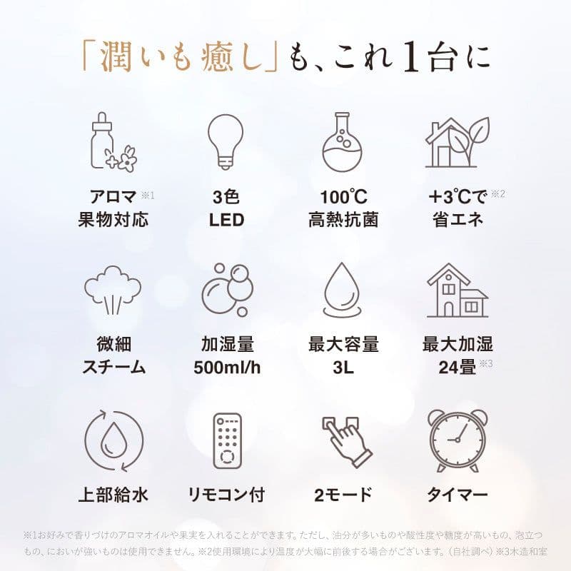 【新品未開封】NIPLIFE 加湿器URURA置き型 3L スチーム式