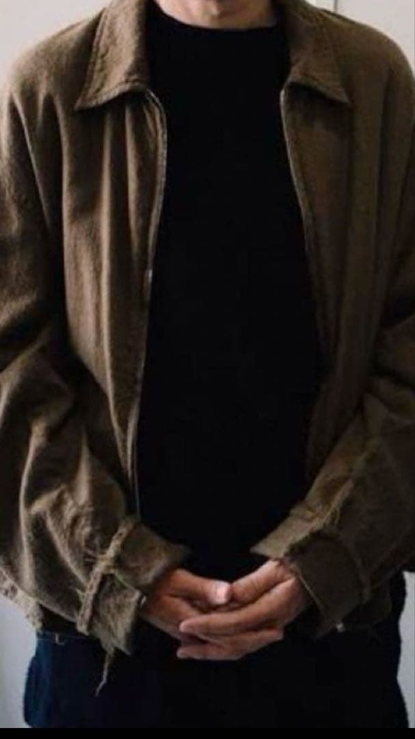 【美品】COMOLI KHAKI 縮絨ウール ジップショートジャケット コモリ