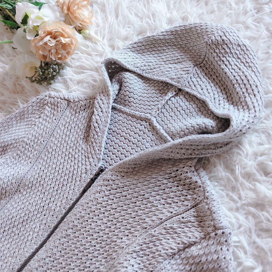 美品✨️フォクシー リリーパーカー　40 コットンシルク フーディ ざっくり編み