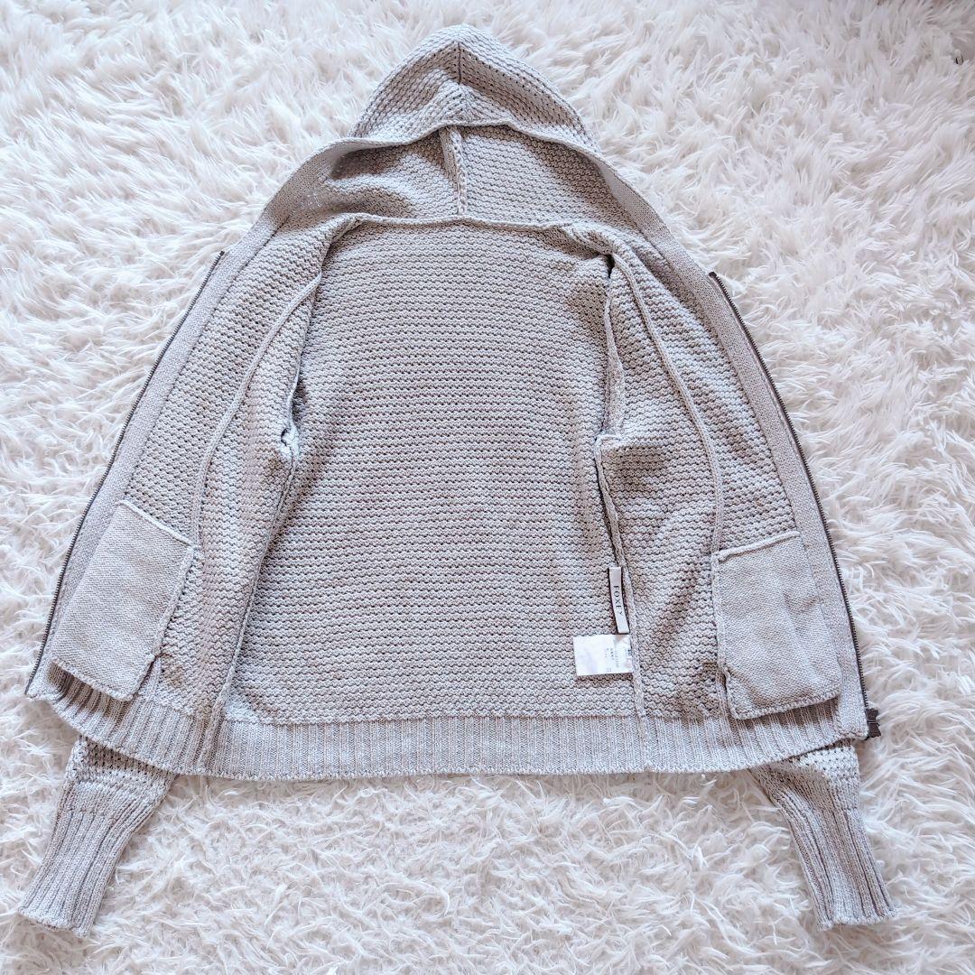 美品✨️フォクシー リリーパーカー　40 コットンシルク フーディ ざっくり編み