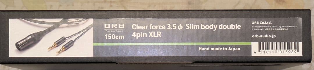 ORB Clear force 3.5 4pin XLRケーブル 1.5メートル