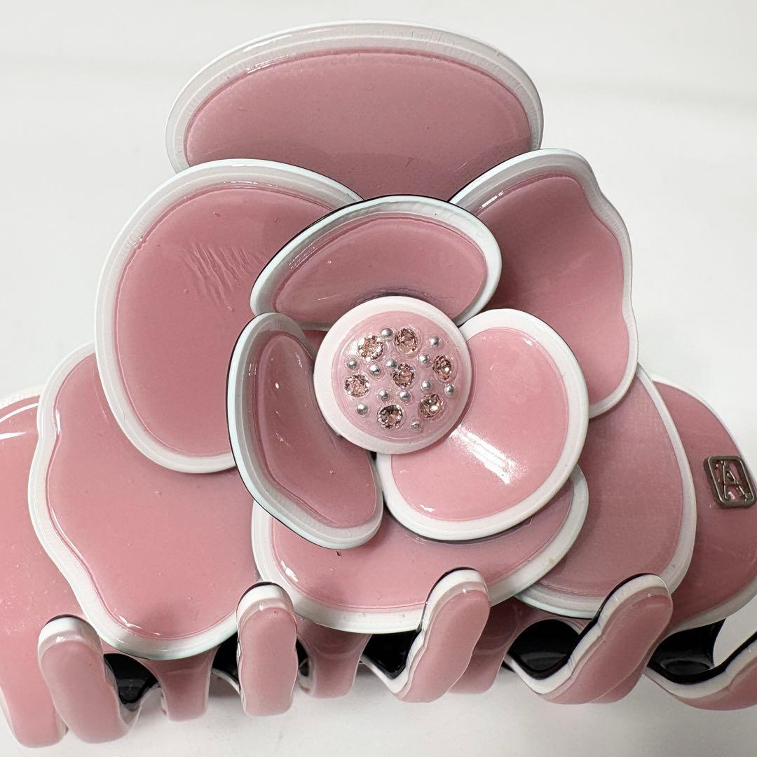 アレクサンドルドゥパリ　カメリアクリップ　ピンク　ビジュー　ヘアクリップ